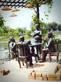 View of chairs and table