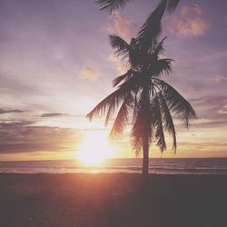 Scenic view of sea at sunset