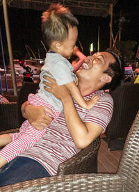 Mother and daughter at home