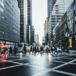 City street with buildings in background