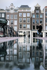 Reflection of buildings on water