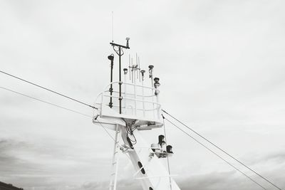 Low angle view of lookout tower against sky