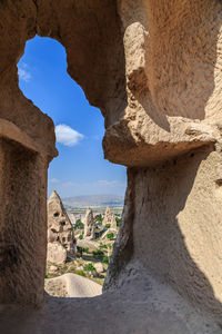 View of rock formation against sky