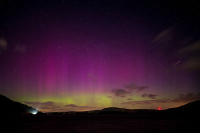 A stunning display of the northern lights over bassenthwaite lake in the english lake district