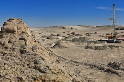 Scenic view of construction site against clear sky