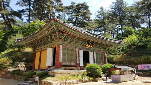 Exterior of temple against sky