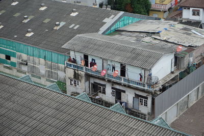 High angle view of buildings