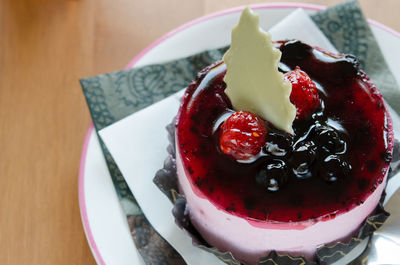 Close-up of served in plate