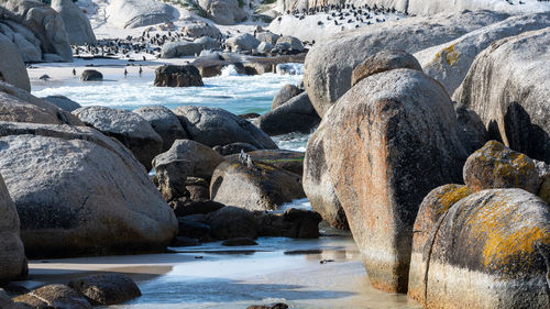 Scenic view of sea during winter