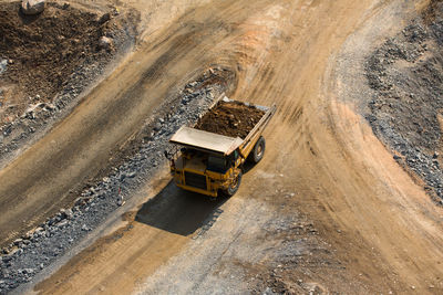 High angle view of construction site