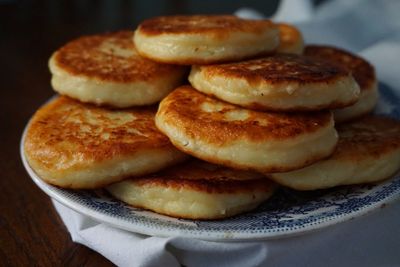 Close-up of bread in plate