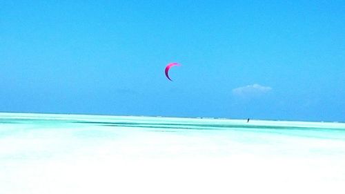 People flying over sea