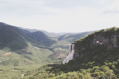 Scenic view of mountains against clear sky