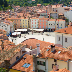 High angle view of townscape