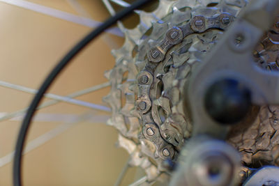 Close-up of bicycle wheel