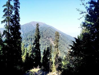 Scenic view of mountains against clear sky