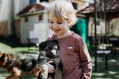 Boy with dog