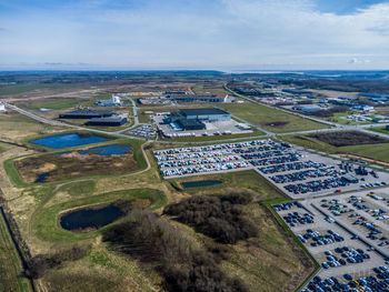 Aerial photo of industrial area vejle nord, denmark