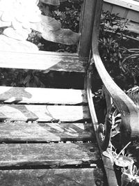 High angle view of abandoned vehicle