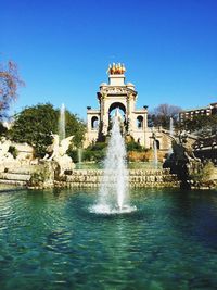 View of fountain against clear sky