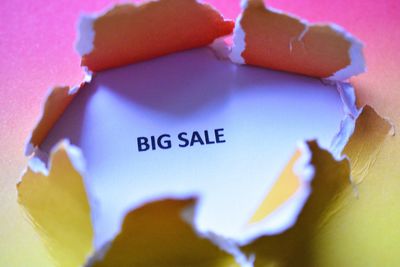 High angle view of heart shape on yellow background