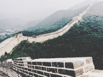 Great wall of china on mountain