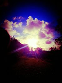 Low angle view of sky at sunset