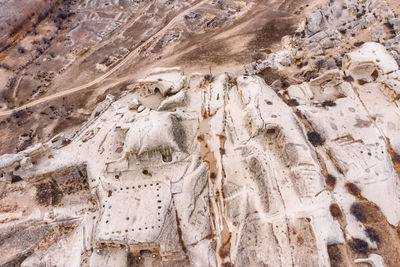 Aerial view of rock formations