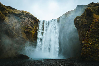 Scenic view of waterfall