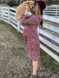 Full length of woman standing in park