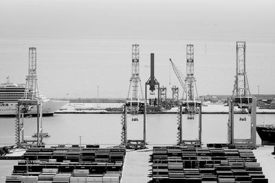 View of harbor against sky