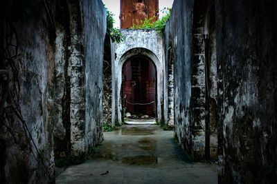 Narrow alley amidst buildings