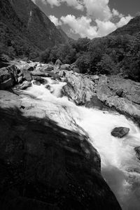 Scenic view of rocky mountains against sky