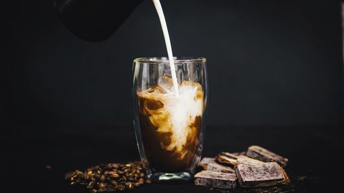 Close-up of coffee cup on table