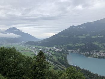 Walensee switzerland - scenic view of snowcapped mountains against sky 