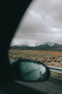 Road seen through car windshield