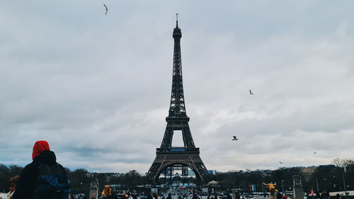 Low angle view of eiffel tower