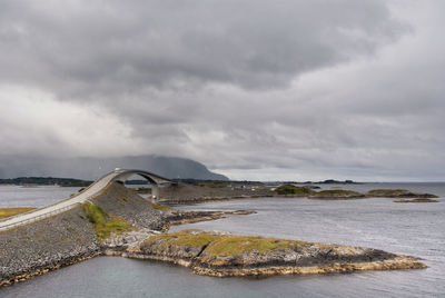 Bridge over sea against sky