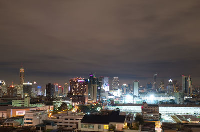 Illuminated city at night