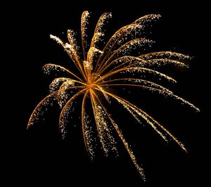 Low angle view of firework display at night