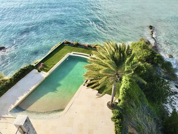 High angle view of beach