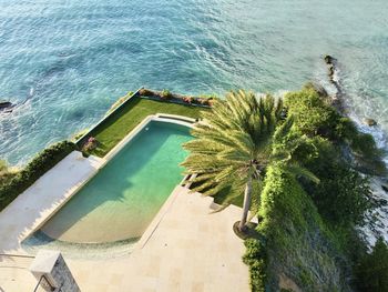 High angle view of beach