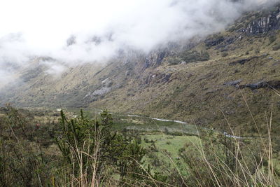 High angle view of landscape against sky