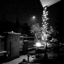 Illuminated street light at night