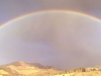 Scenic view of rainbow against sky