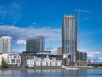 The tallest skyscraper in slovakia in bratislava near the danube river just before completion