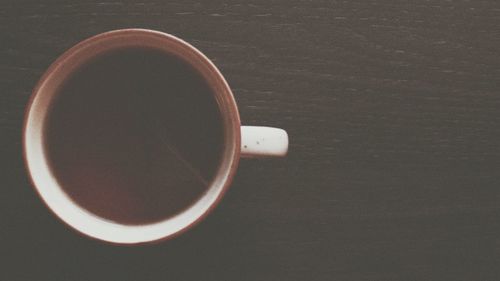 High angle view of coffee on table