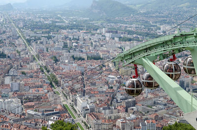 Aerial view of cityscape against sky