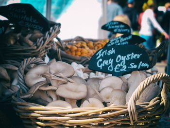 Close-up of food for sale in market