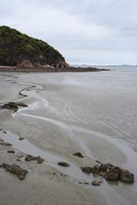 Scenic view of beach against sky